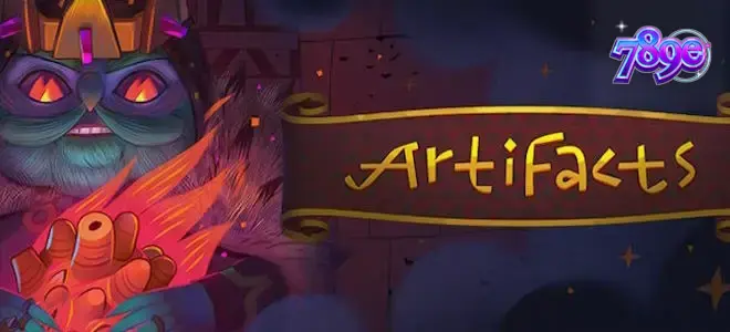 Visual na presentasyon ng Artifacts slot na nagpapakita ng mga sinaunang simbolo at 5x3 grid.